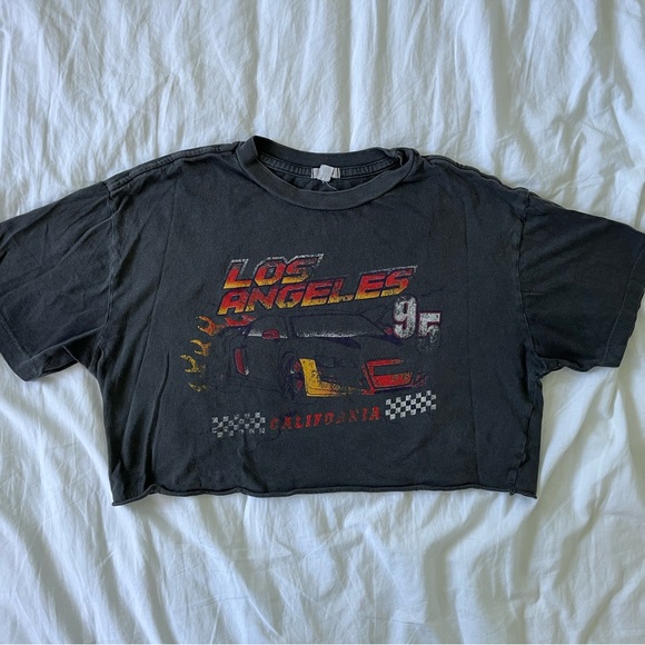 🌟2/$14🌟 Garage Los Angeles California racing cropped tee - Picture 2 of 3